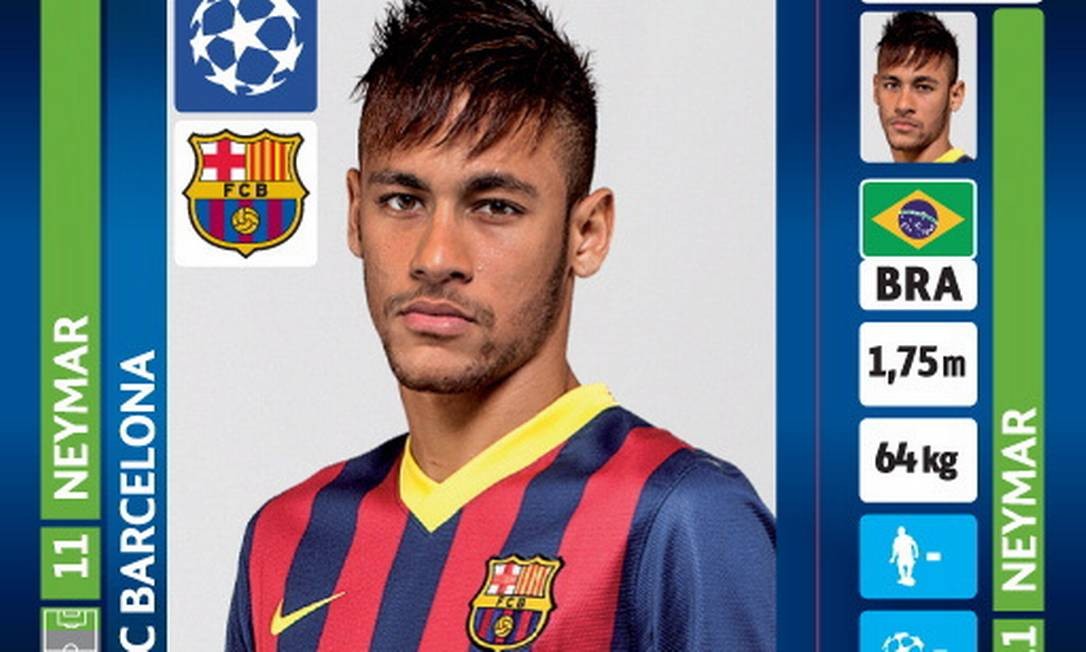 A primeira figurinha de Neymar a camisa do Barça Jornal O Globo