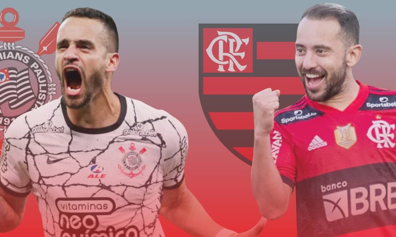 Flamengo x Corinthians Éverton Ribeiro e Renato Augusto compartilham