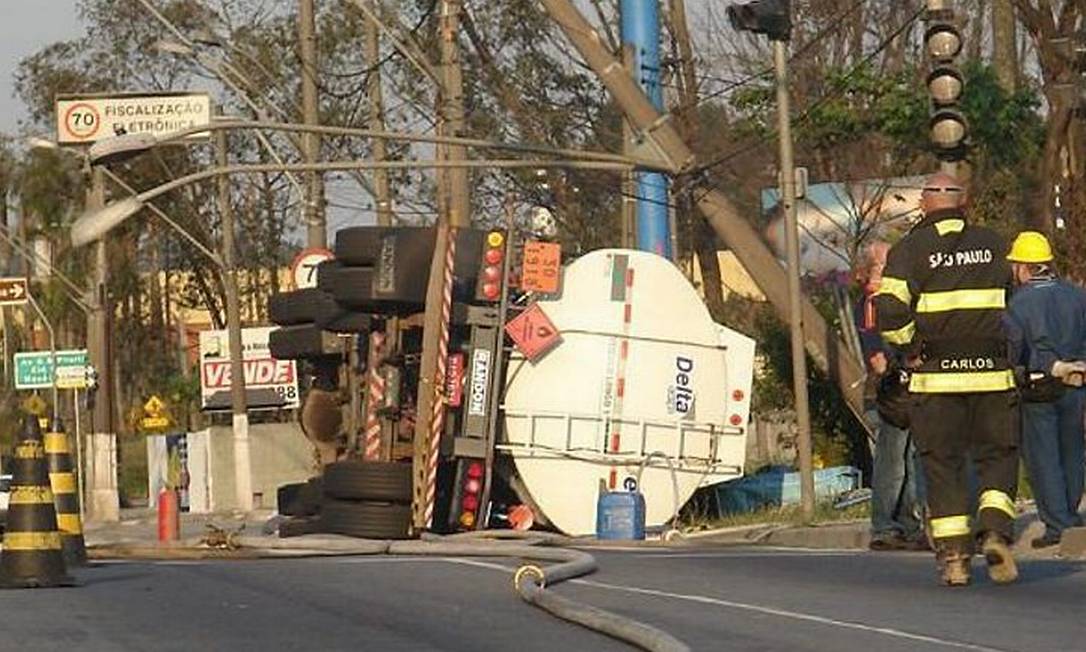 Caminh O Tanque Tomba E Derruba Produto T Xico No Rio Tamanduate No