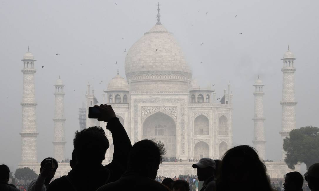 Limite. O Taj Mahal é uma das atrações turísticas que terá horário controlado para evitar a superlotação Foto: DOMINIQUE FAGET / AFP