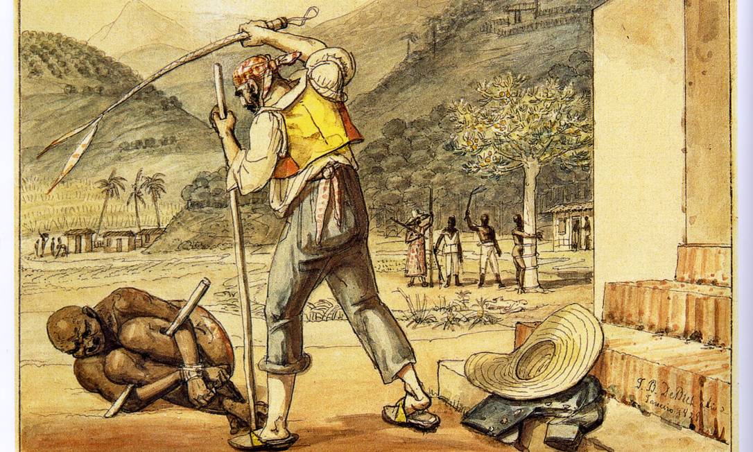 A escravidão retratada por Jean-Baptiste Debret Foto: Reprodução