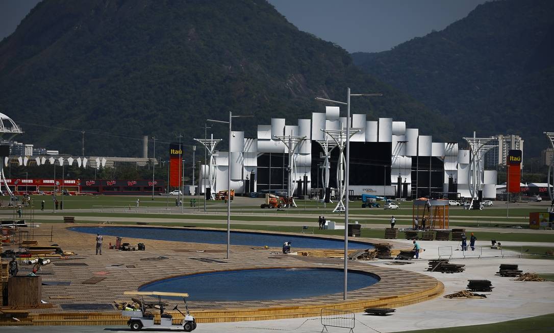 Montagem da Cidade do Rock em 2019 Foto: Pablo Jacob