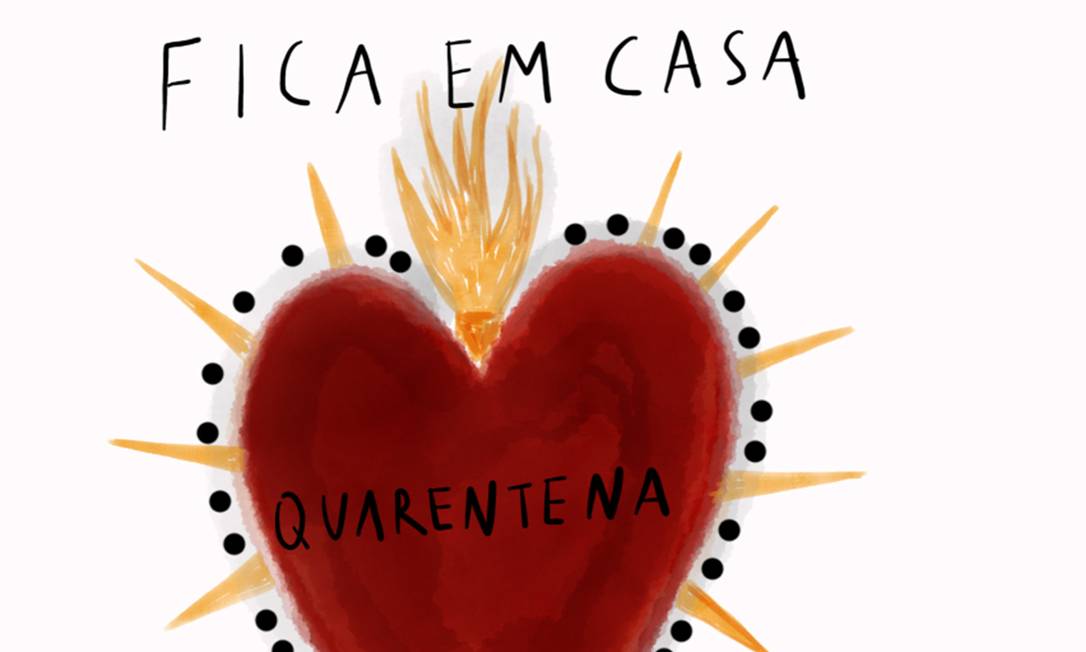 Ilustração de Rita Wainer e Julia Gastin sobre o isolamento social causado pelo coronavirus Foto: Agência O Globo