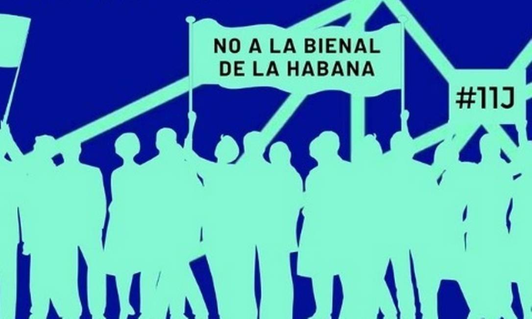 Imagem com a frase "Não à Bienal de Havana" postada pela artista Tania Bruguera Foto: Reprodução