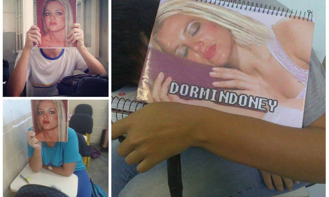 
Estudantes postam fotos com cadernos customizados com rosto de Britney na internet
Foto: Reprodução da web