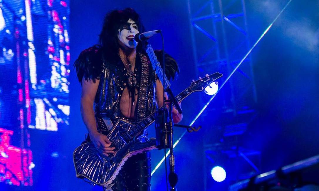 Paul Stanley, vocalista da banda Kiss, em apresentação no Rio de Janeiro, em 2015 Foto: Camila Cara / Agência O Globo