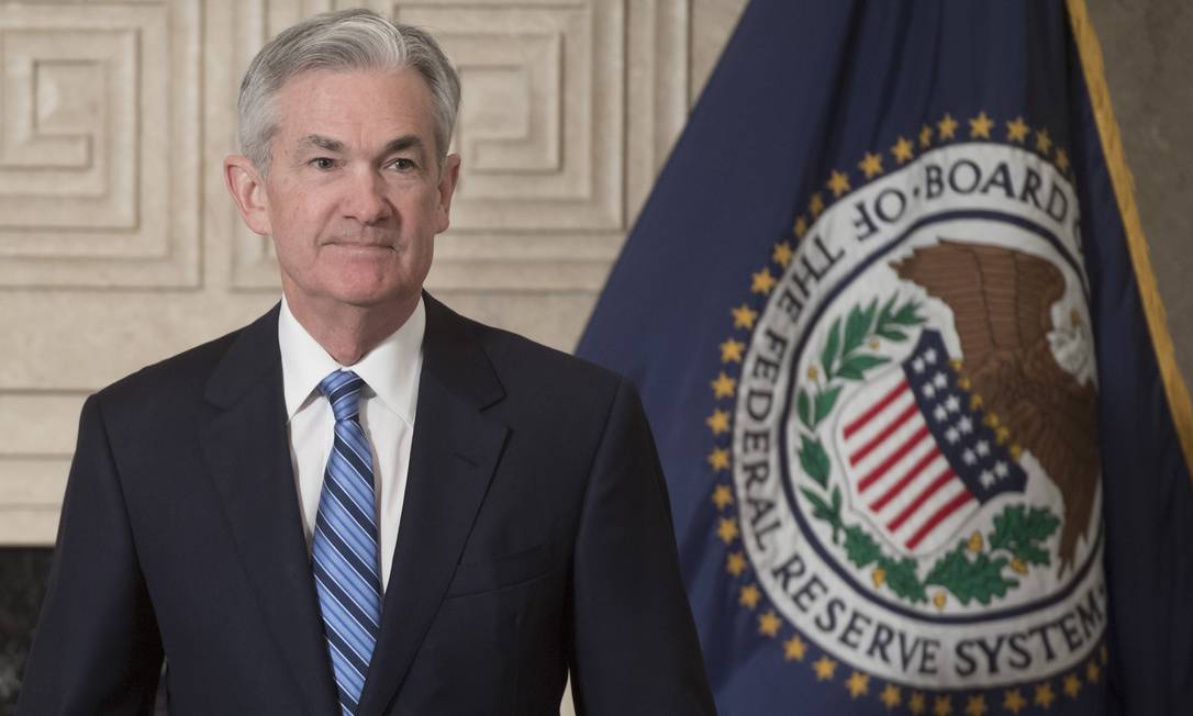 Presidente do Federal Reserve (Fed, o banco central americano), Jerome Powell, é confirmado para um novo mandato Foto: Saul Loeb / AFP