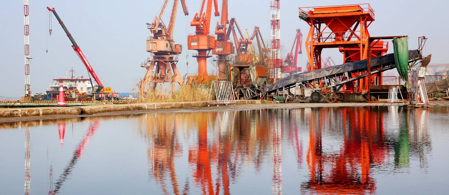 Porto de Nantong, no leste da província de Jiangsu, na China Foto: AFP