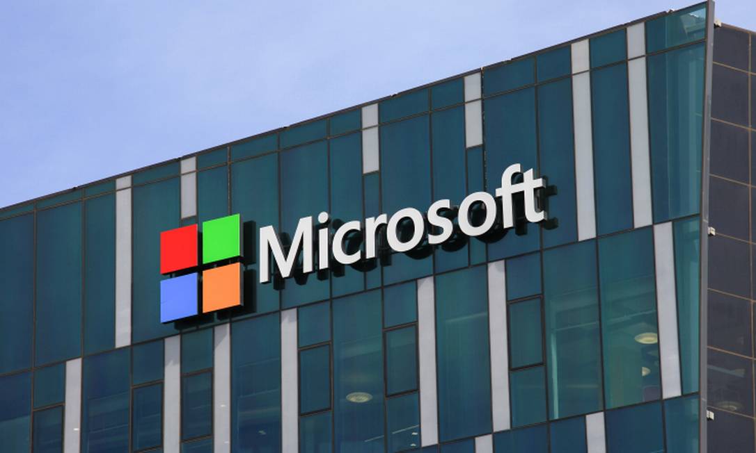 Microsoft Foto: Logo da Microsoft em fachada de prédio