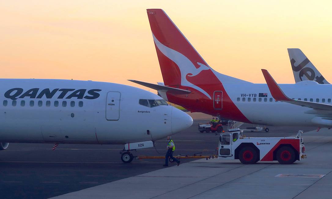 Avião da australiana Qantas: presidente da empresa abrirá mão do salário para enfrentar crise
Foto: David Gray / Reuters