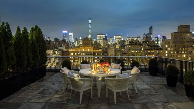 Terraço da cobertura do Mark Hotel em Nova York Foto: Evan Joseph Images / Divulgação