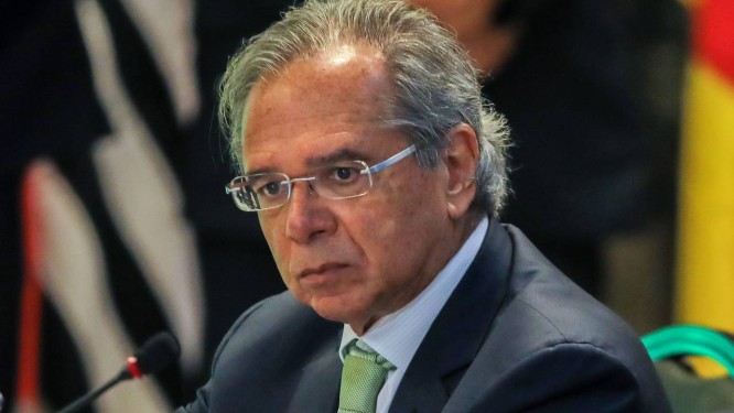 O ministro da Economia,Paulo Guedes Foto: SERGIO LIMA / AFP