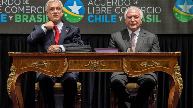 Resultado de imagem para Brasil e Chile assinam acordo de livre comÃ©rcio