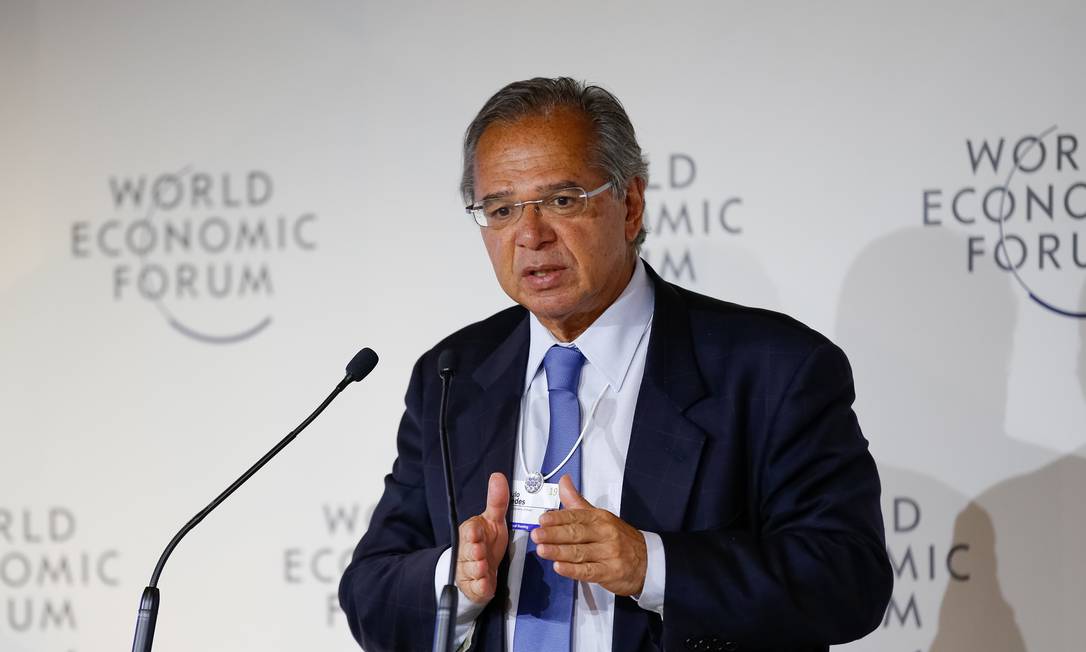 Ministro da Economia, Paulo Guedes, em Davos, no Fórum Econômico Mundial
Foto: Agência O Globo