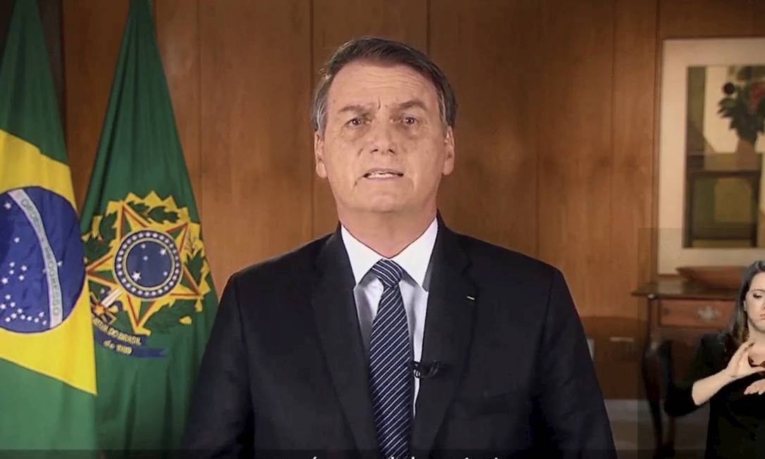 Pronunciamento do presidente Jair Bolsonaro sobre a reforma da Previdência Foto: Reprodução / Reprodução