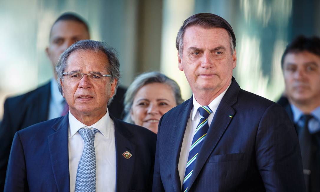 Bolsonaro elogia Guedes Foto: Daniel Marenco / Agência O Globo
