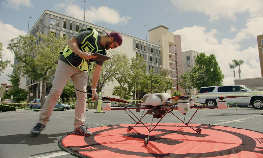 Plataforma de lançamento de drones para o serviço de entregas do Uber Eats: piloto de drone está entre as carreiras mais promissoras de 2022 Foto: Divulgação
