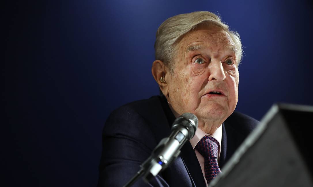 George Soros, bilionário americano, fala em evento no Fórum Econômico Mundial, em Davos Foto: Simon Dawson / Bloomberg