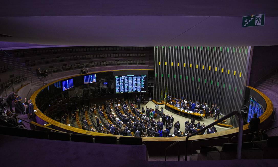 A Câmara dos Deputados vota a reforma da Previdência em segundo turno Foto: Daniel Marenco / Agência O Globo
