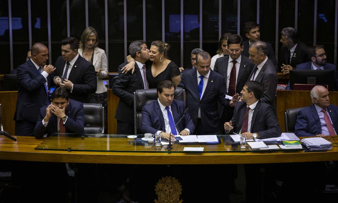 A Câmara dos Deputados vota a reforma da Previdência em segundo turno Foto: Daniel Marenco / Agência O Globo