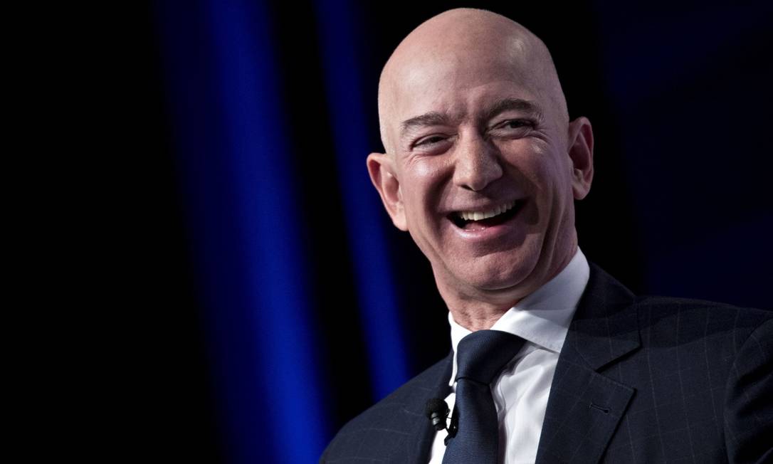 Jeff Bezos, fundador da Blue Origin e CEO da Amazon,enriqueceu US$ 76,9 bilhões em 2020 Foto: Bloomberg