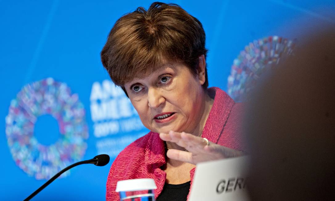 Kristalina Georgieva, diretora-gerente do Fundo Monetário Internacional (FMI), pode ver sua autoridade minada após investigação ligada à China Foto: Andrew Harrer / Bloomberg