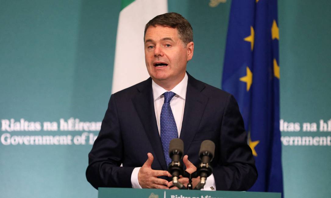 O ministro das finanças da Irlanda, Paschal Donohoe: o governo irlandês concordou em assinar uma alíquota de imposto global mínima de 15% para empresas multinacionais Foto: Pool / AFP