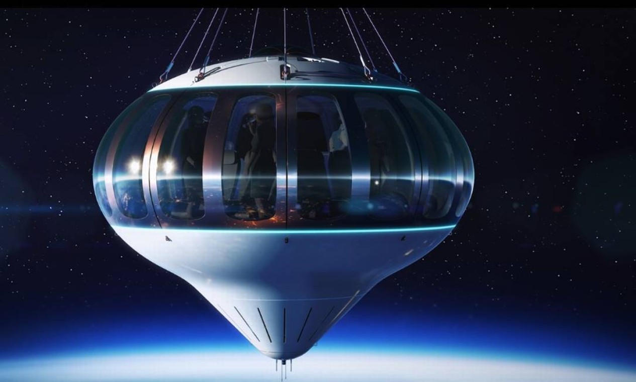 A Space Perspective acaba de divulgar imagens do balão Spaceship Neptune. que levará turistas ao espaço Foto: Divulgação/ Space Perspective