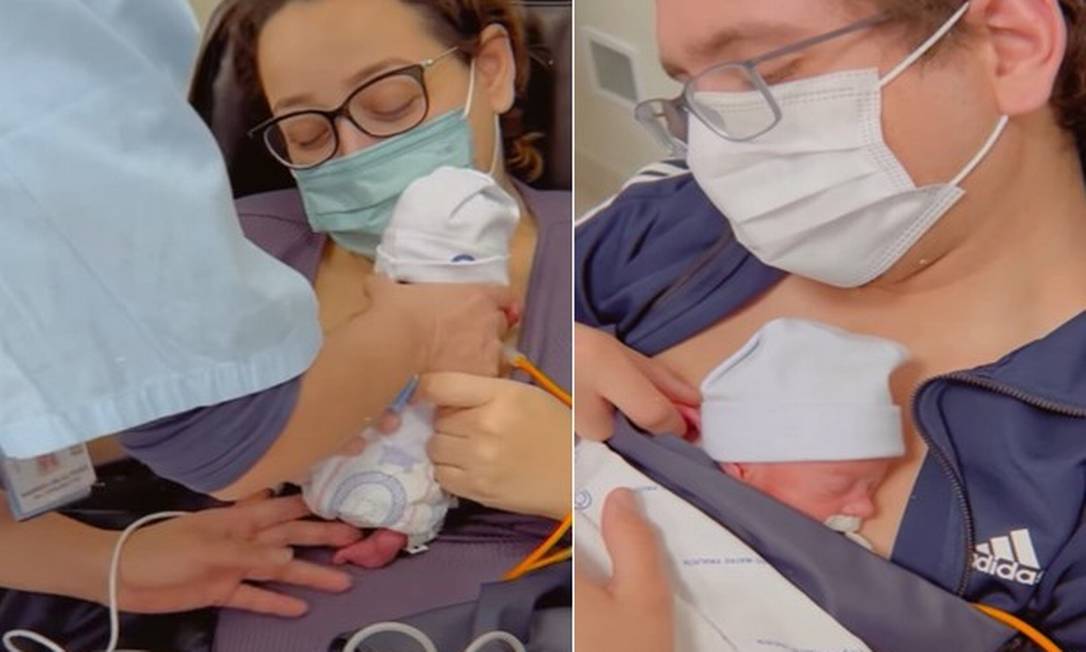 Camila Monteiro deu à luz gêmeos, frutos de gestação rara de univitelinos com sexos diferentes Foto: Reprodução/Instagram