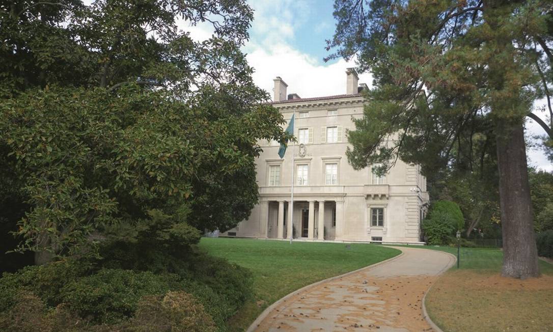 Desde 1934, o palacete conhecido como McCormick House é a residência oficial do embaixador brasileiro nos Estados Unidos. Foto: Julia Blakely / Cortesia