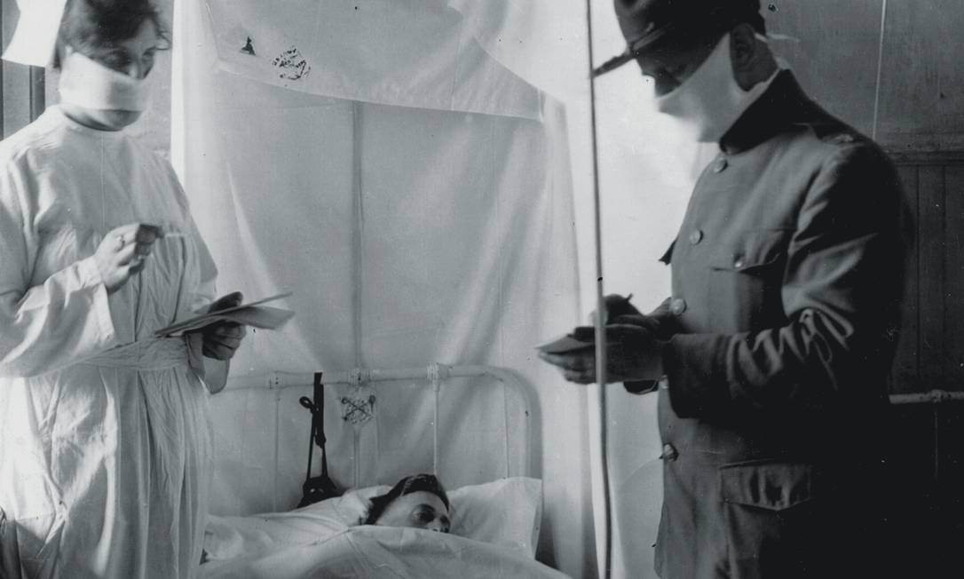 O primeiro registro médico da Gripe Espanhola foi num quartel americano. Foto: PhotoQuest / Getty Images