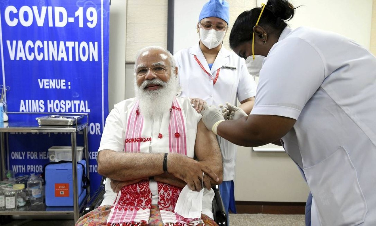 A Índia priorizou a vacina em países vizinhos como instrumento para aumentar sua força diplomática regional. Foto: India's Press Information Bureau / Handout / Reuters