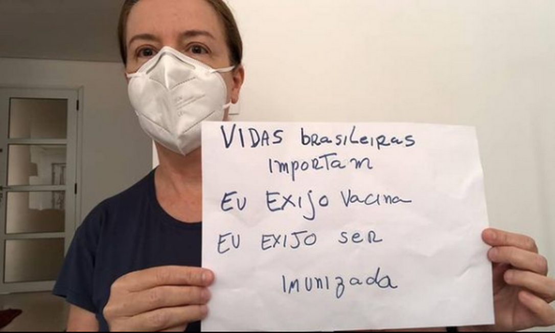 Campanha reuniu 5 mil fotografias em 24 horas cobrando Bolsonaro por vacinação Foto: Reprodução