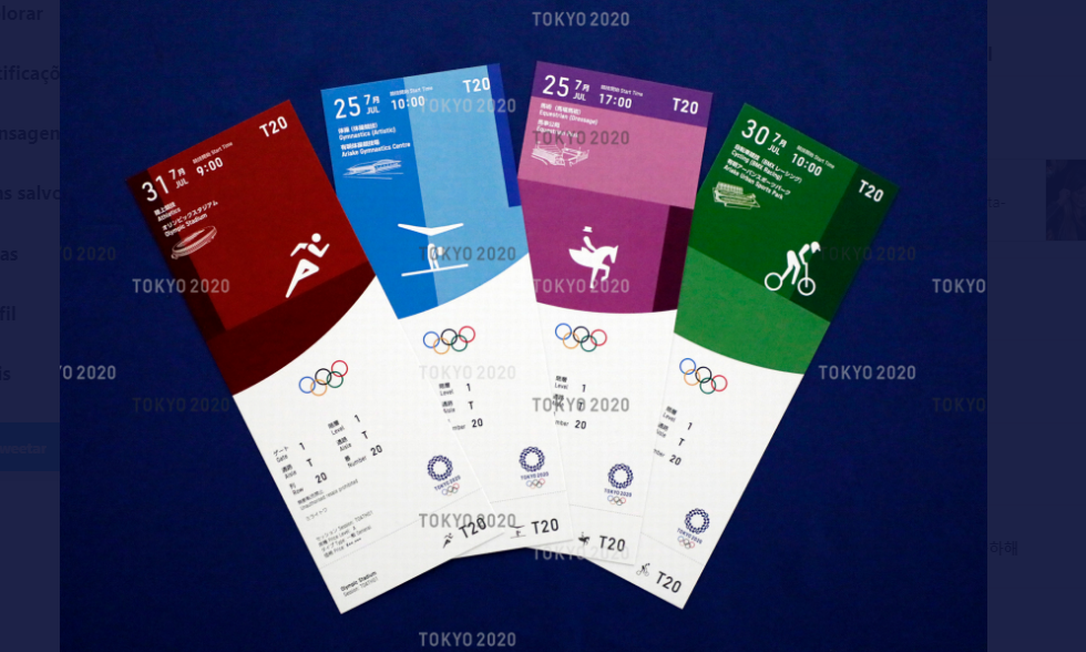 Esses são alguns dos bilhetes da Olimpíada Foto: Reprodução