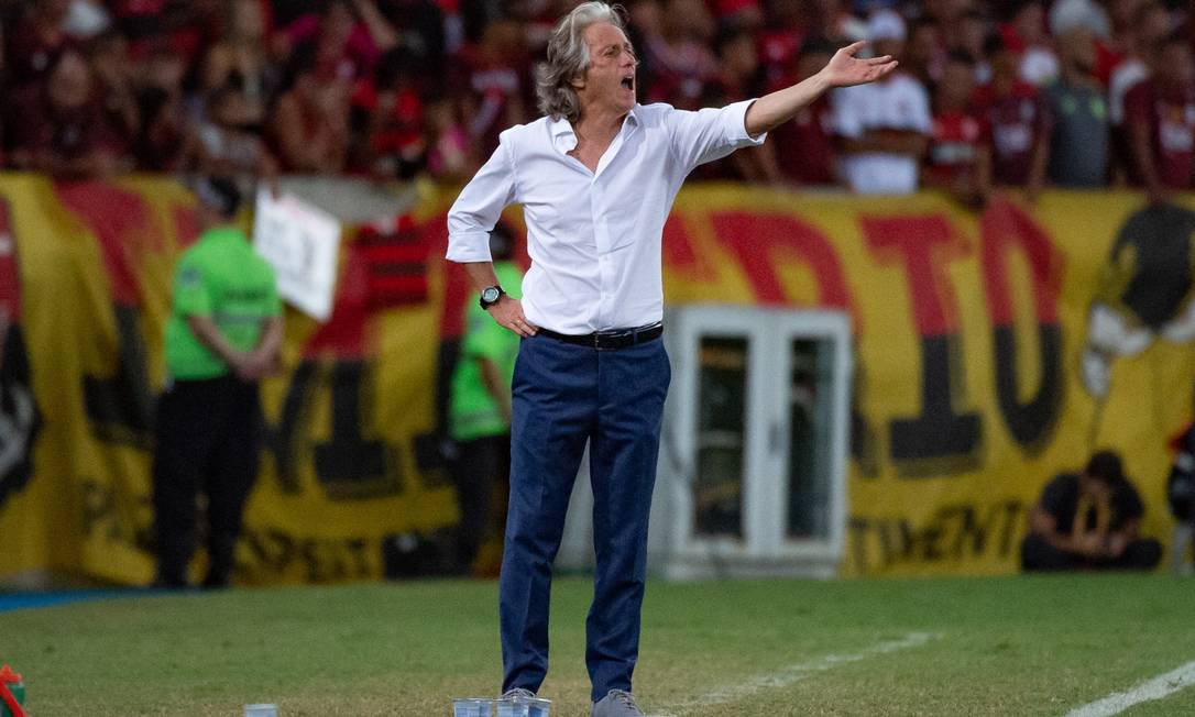Jorge Jesus em ação no Flamengo Foto: Divulgação