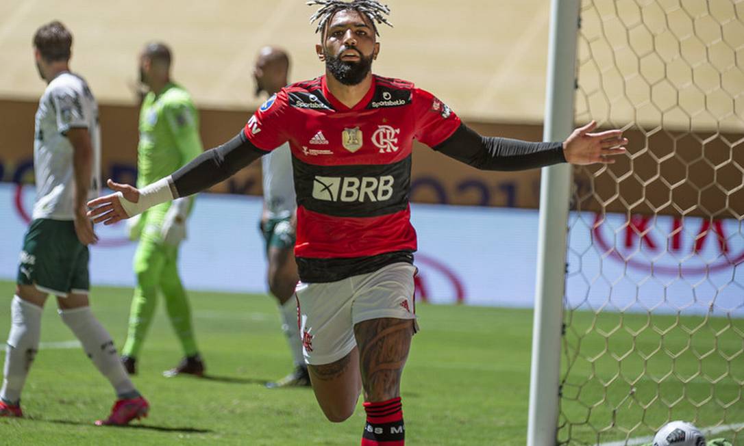 Gabigol marcou o primeiro gol do Flamengo sobre o Palmeiras Foto: Divulgação Flamengo