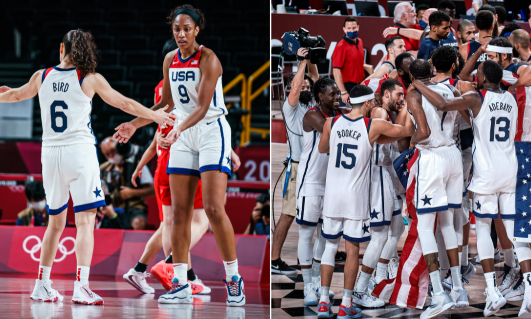 Análise: Campeão olímpico com homens e mulheres, basquete dos EUA prova para o mundo, mais uma vez, sua grande superioridade Foto: Reprodução/Usabasketball
