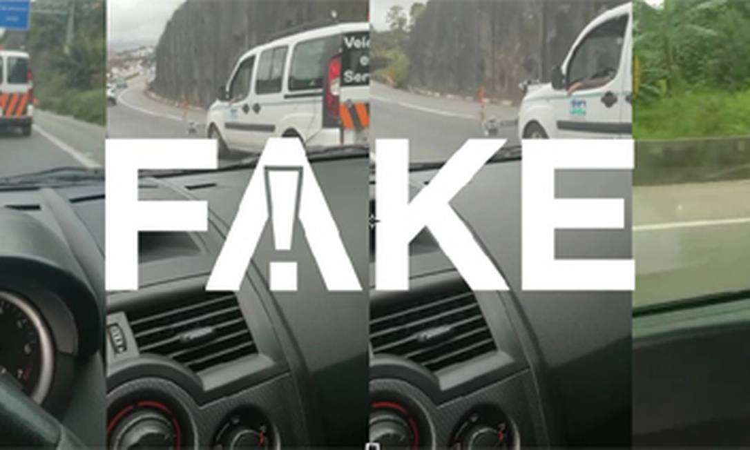É #FAKE que carro de engenharia aplica multas na Raposo Tavares Foto: Reprodução
