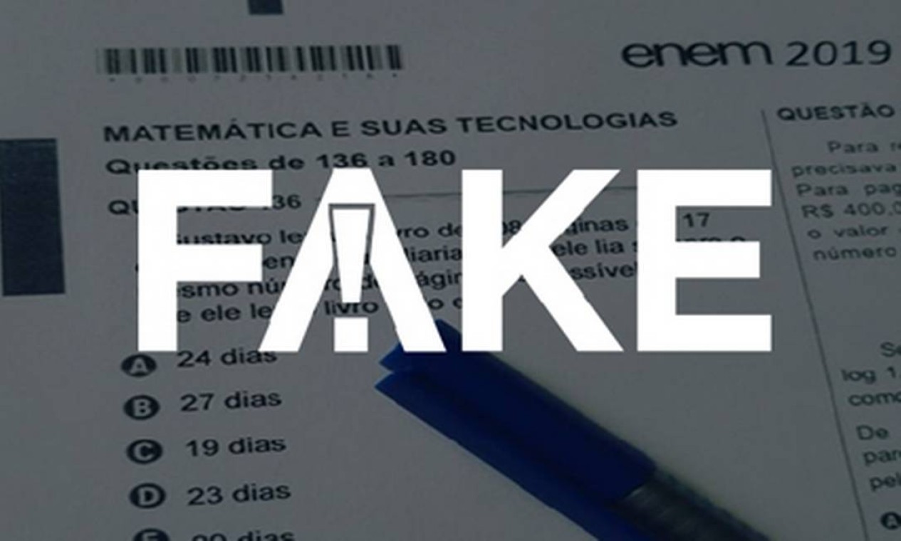É #FAKE que questão de matemática da prova do Enem 2019 vazou na ...