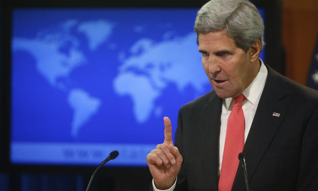 
John Kerry em pronunciamento sobre a Síria nesta quinta-feira
Foto: Charles Dharapak / AP
