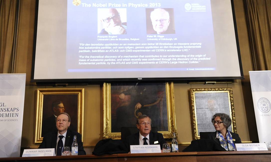 
O prêmio Nobel de Física de 2013 é concedido a Peter Higgs e Francois Englert
Foto: Erik Martensson / AP