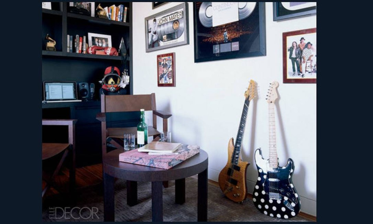 O espaço de trabalho do músico John Mayer, em Nova York. Foto: Reprodução