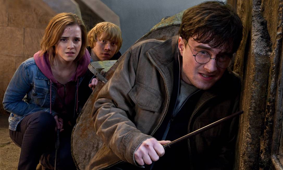 Emma Watson, Rupert Grint e Daniel Radcliffeem cena de ‘Harry Potter e as Relíquias da Morte - Parte 2’ Foto: Divulgação