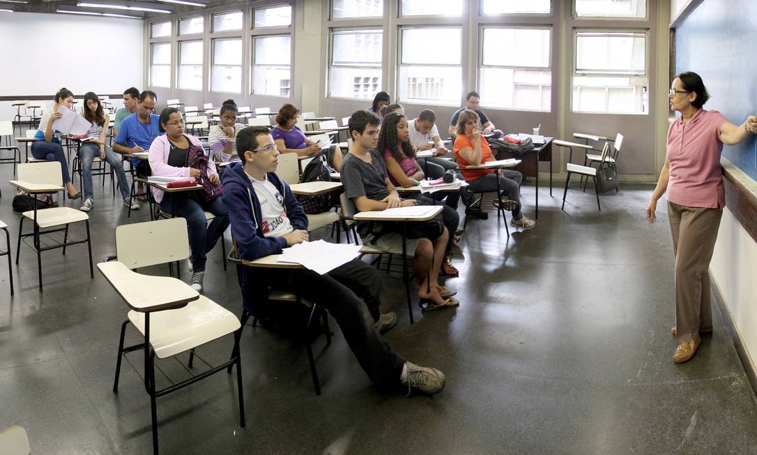 Sala de aula do curso de Matemática, da Uerj Foto: Ivo Gonzalez / O Globo