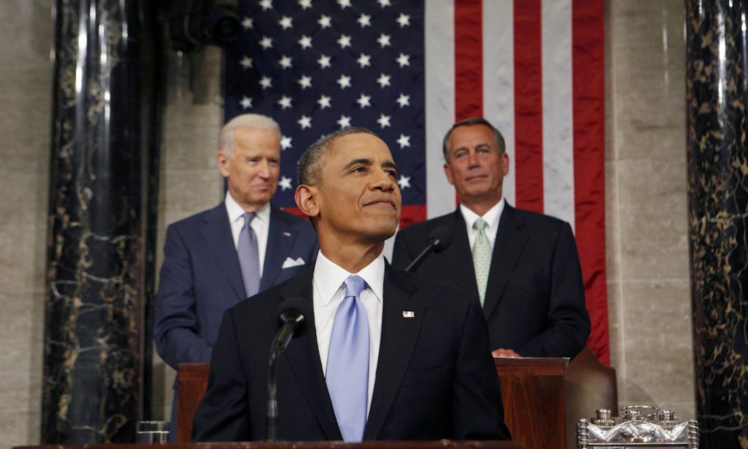 
O presidente americano, Barack Obama, faz discurso diante do Congresso
Foto: LARRY DOWNING / REUTERS