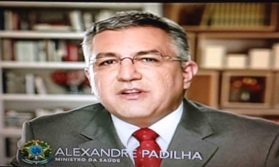 
Ministro da Saúde, Alexandre Padilha, em pronunciamento na TV
Foto: Reprodução