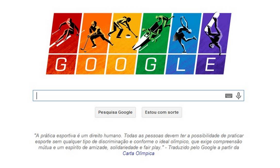 Google lança doodle e jogo comemorativo das Olimpíadas