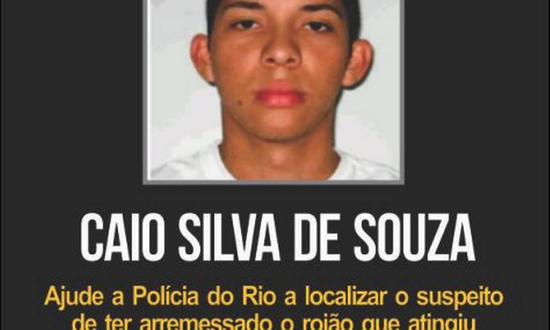 Disque-Denúncia divulga cartaz com foto de suspeito de ter atirado rojão que matou cinegrafista Foto: Divulgação / Disque-Denúncia