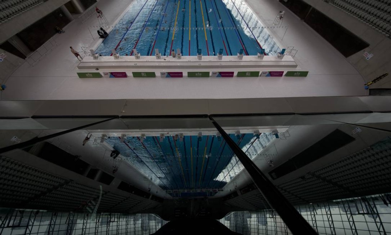 A piscina olímpica já está aberta para uso público Foto: Matt Dunham / AP