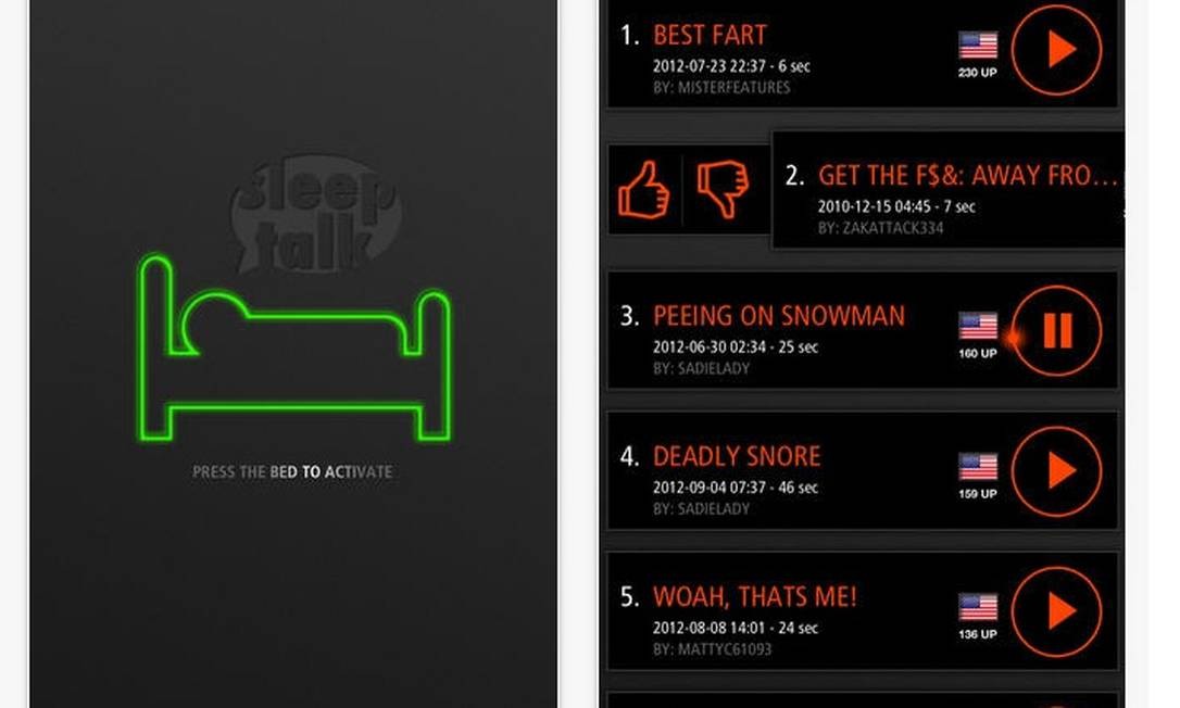 App Sleep Talk Recorder grava o que você diz enquanto